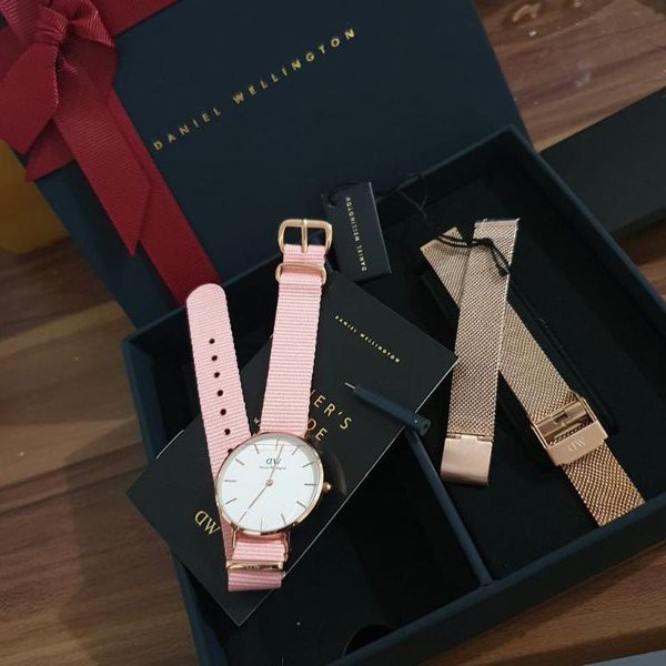 TERLARIS -  DW ORI - FREE STRAP JAM TANGAN WANITA DANIEL WELLINGTON PETITE ROSEWATER Garansi