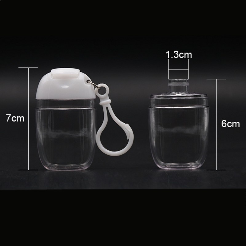 30ml Transparent Empty Refillable Flip Bottle / Plastic With Hook Essential Oils Liquid Bottles / Traveling and Outgoing Portable Container