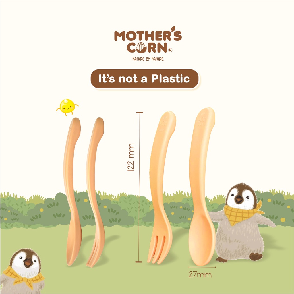 MOTHER'S CORN NEW SELF SPOON AND FORK SET / 440789 (PERLENGKAPAN MAKAN DAN MINUM)