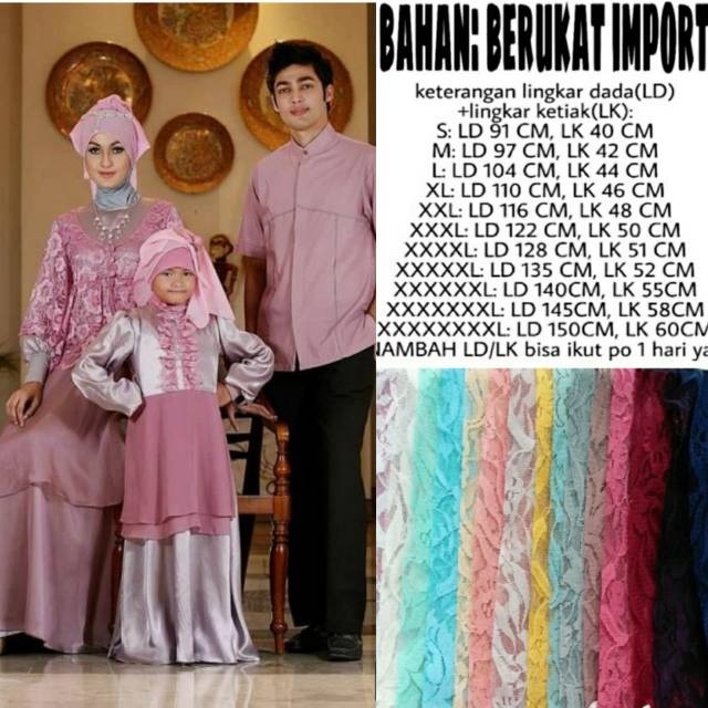 Couple lebaran family brukat jumbo Bigsize ld 150