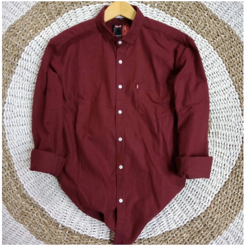 kemeja  polos panjang jumbo XXL-4XL lengan panjang model slim fit bahan katun casual dan kantor