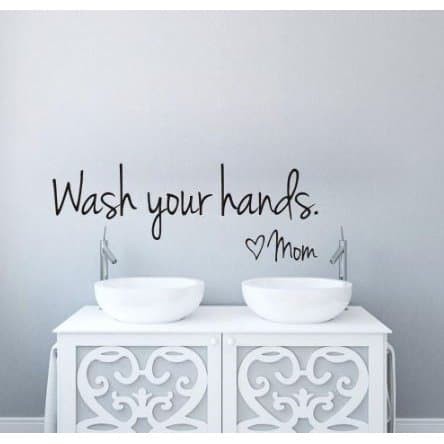 Wall Decal - Stiker Dinding &quot;WASH YOUR HANDS&quot;