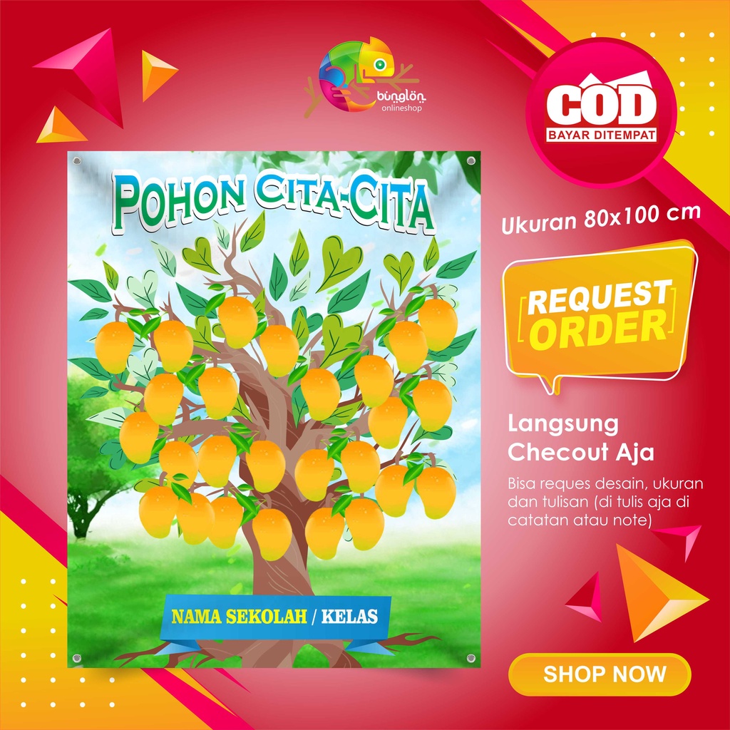 Spanduk Banner Pohon Mangga Cita-Cita, Literasi untuk Sekolah