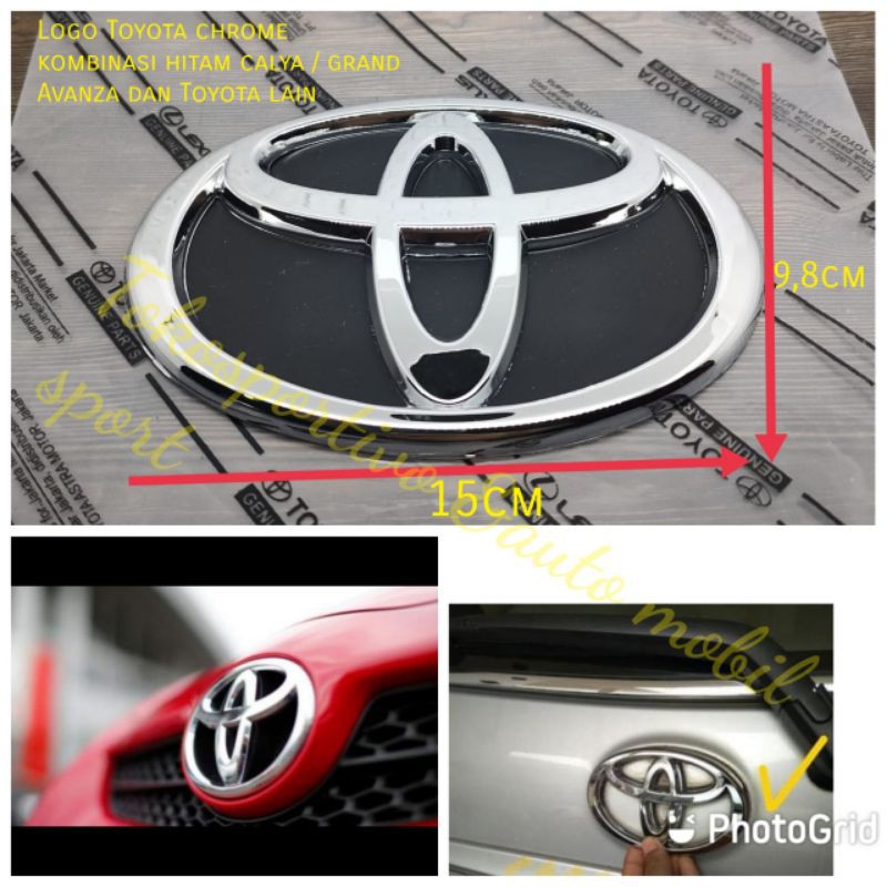 Logo Emblem Huruf Lambang Toyota 15cm Calya grand Avanza model tempel chrome+hitam toyota