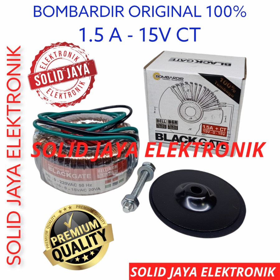 TRAFO BLACKGATE TOROID 1,5A 15V CT BOMBARDIR BLACKGATE TRAVO DONUT 1.5A 15 V CT 15 VOLT V TRAVO TOROID MURNI ASLI ORIGINAL TEMBAGA BELL BGR