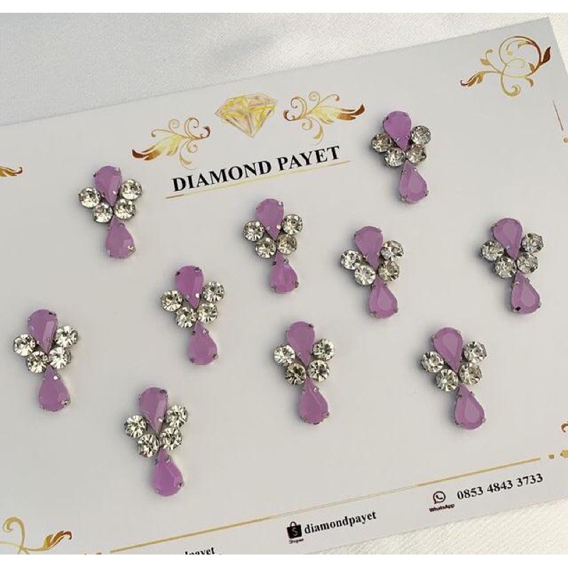 Diamond Payet rangkai ungu doff tabur