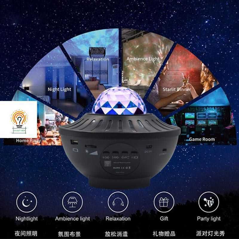Lampu Proyektor Dengan Speaker Langit Malam Berbintang Lampu Starry Lampu tidur