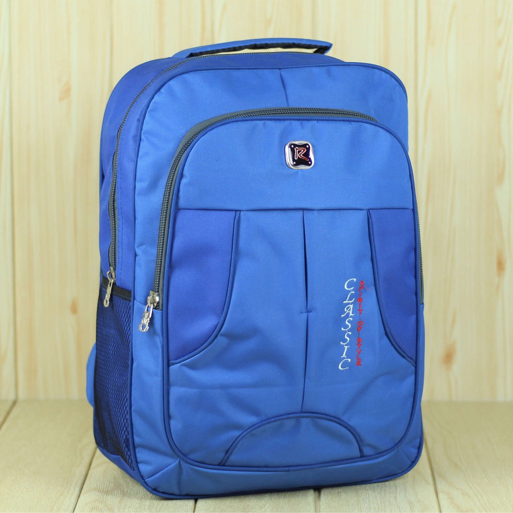 Ransel Pria Kerja Tas Polo Classic Biru Gendong Sekolah BIG PROMO Bisa Cod Tas Polo Murah Bahan D300 Sekolah Kuliah Polos