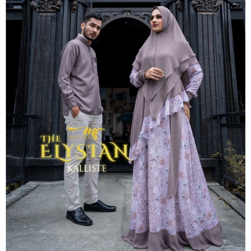 THE ELYSIAN COUPLE Kalliste Original By Maisyara Syari. Gamis set premium couple mom and dad motif f
