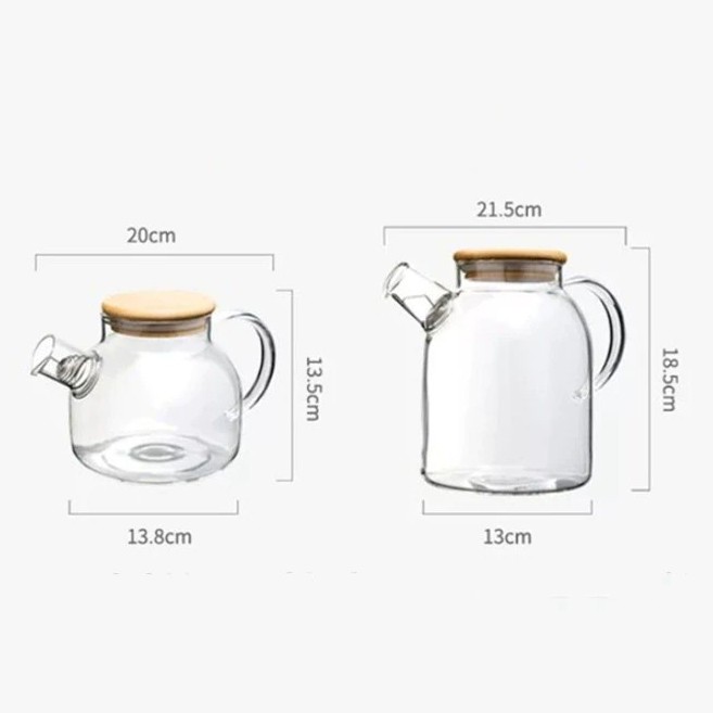 KIYOTE Glass Tea Pot - Teko Pitcher Teh Kaca Unik 1.6 Liter