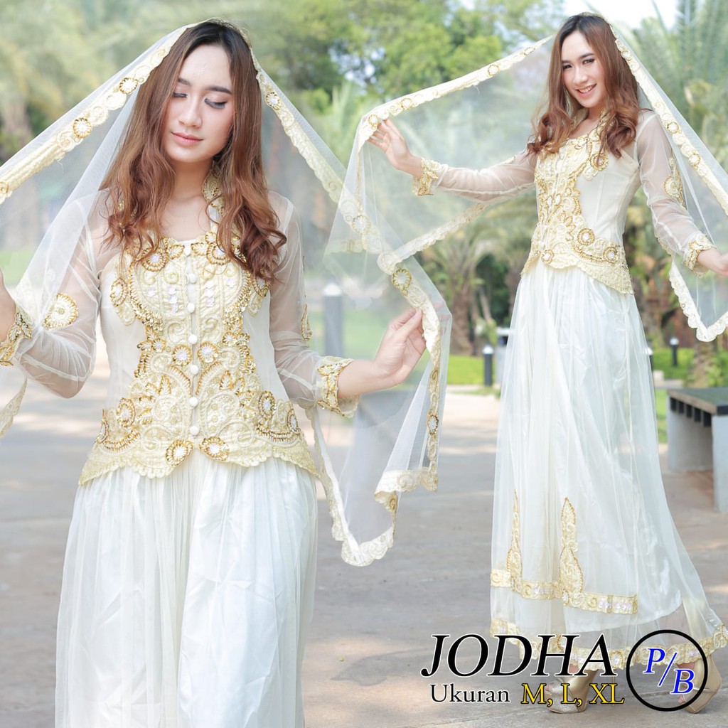 Setelan Kebaya Modern Payet Jodha Putih Dan Warna Lain