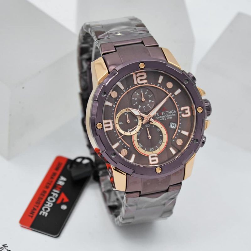 New Arrivar  Jam Tangan Pria Army Force A-8016 Chrono Aktif Ct Terlaris Original