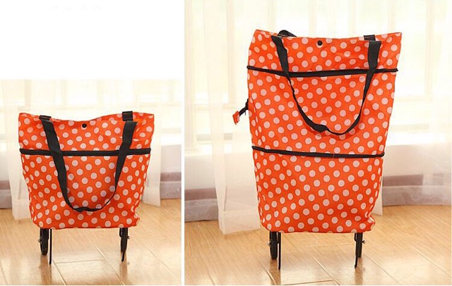 Trolley bag shopping bag polkadot