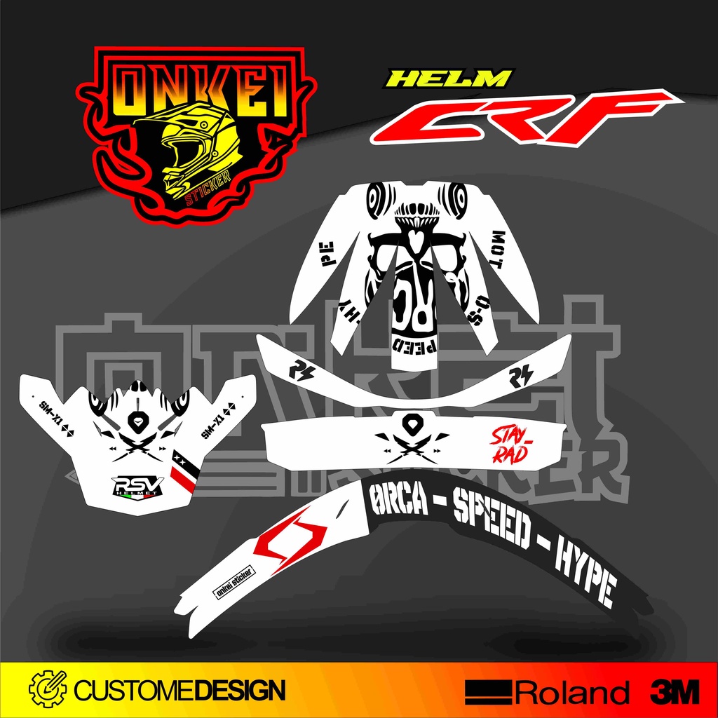 DECAL STICKER HELM CRF HC2