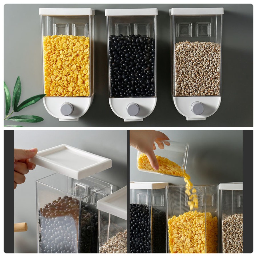 DISPENSER BERAS SEREAL GANDUM KACANG SNACK WADAH AUTOMATIC CONTAINER - 1500ML