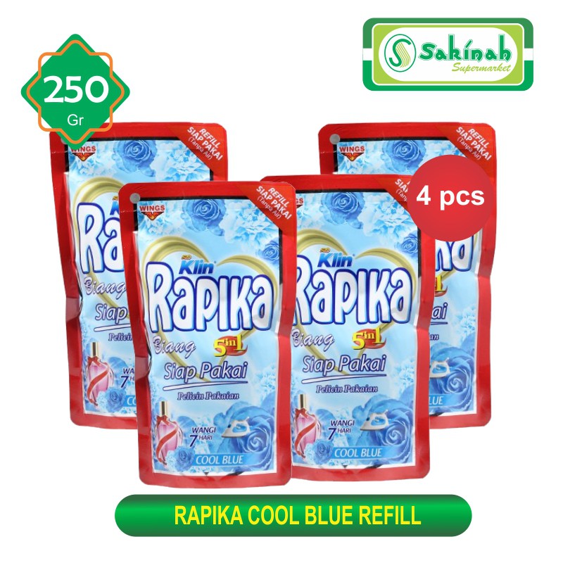 Rapika 250Ml Cool Blue Refill - (4 Pcs)