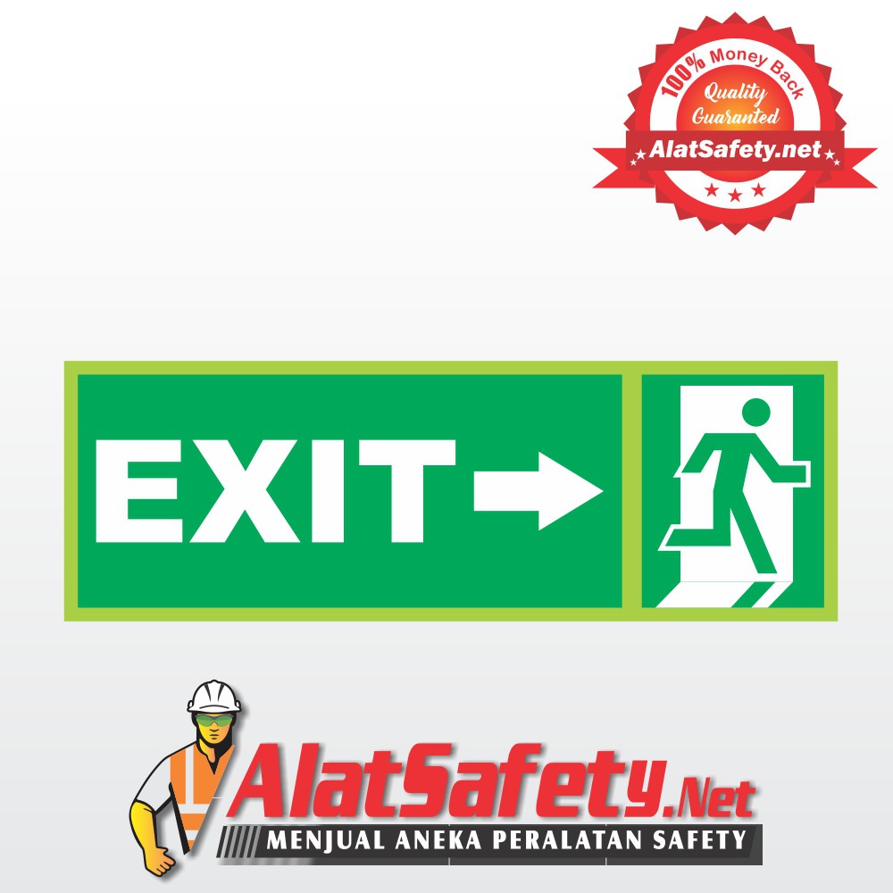 

Sticker Safety Sign K3 Tanda Arah Exit Arrow Right - Panah Ke Kanan - Stiker Tanda