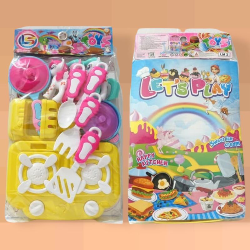 Mainan Masak Masakan Miniatur peralatan dan makanan lucu - Happy Kitchen LM2