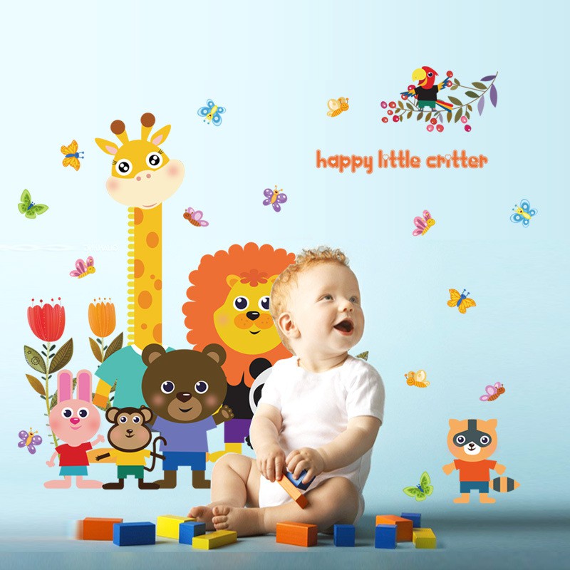 Reliza Wall Sticker Happy Little Critter Animal Anak Hewan Stiker Dinding LDR