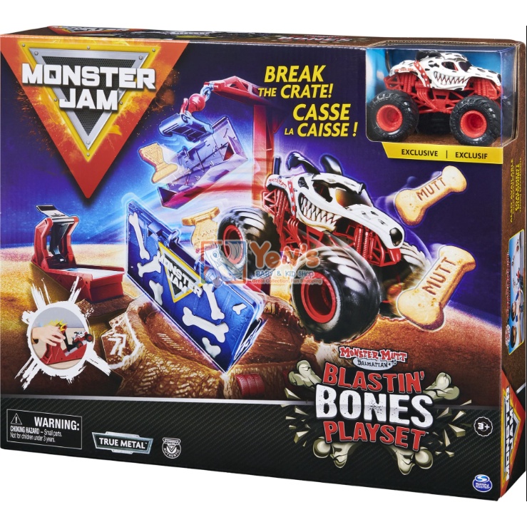 MONSTER JAM Dalmatian Mutt Blastin Bone Playset Bones Spin Master