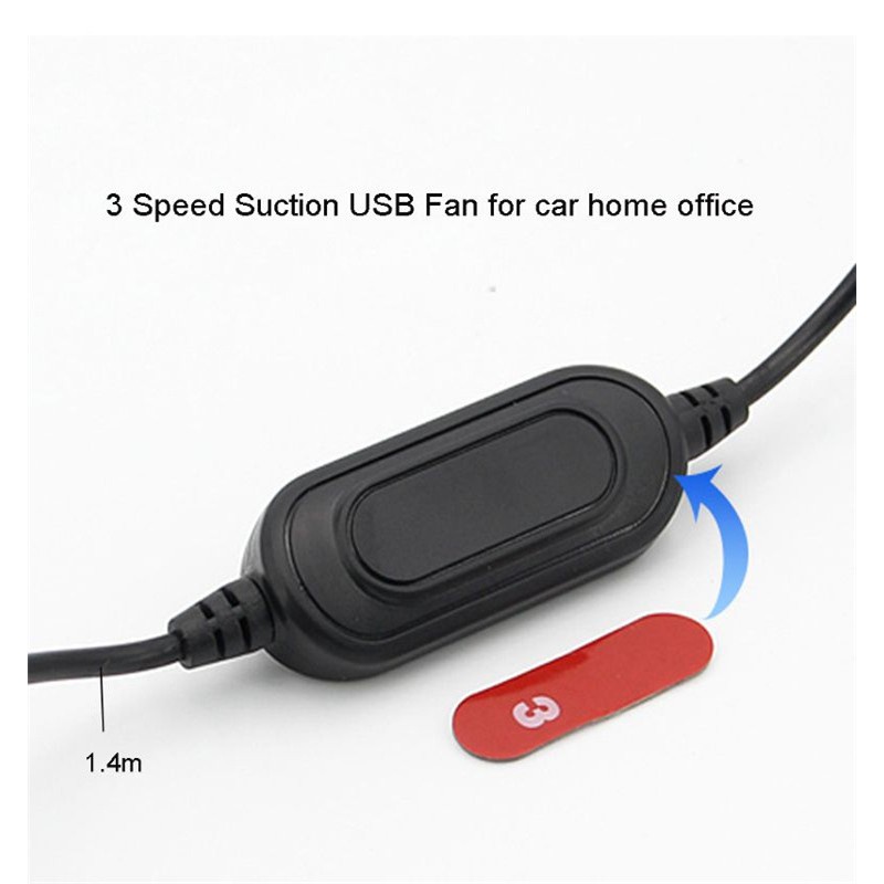 SM-Portable Car Fan/Kipas Angin Mobil 5 volt 360 Derajat Double Head USB Dengan 3 Kecepatan