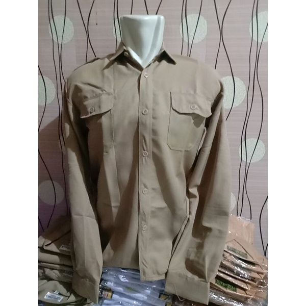 BAJU PRAMUKA PEMBINA/BAJU PRAMUKA SNI/BAJU LENGAN PANJANG/RAPILO/SERAGAM SEKOLAH