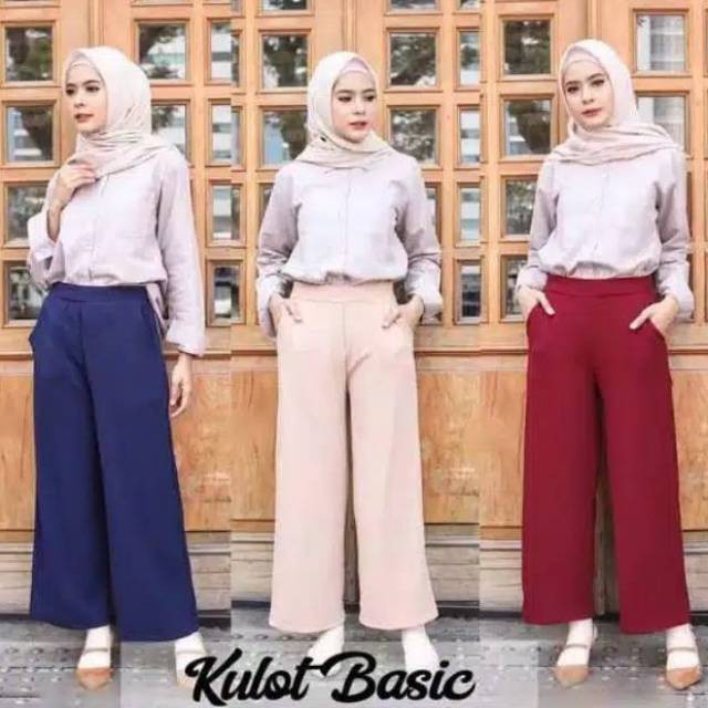 Norway Cullotes Pants / Celana Wafel Crepe / Celana Kulot Wanita / Celana Panjang-4