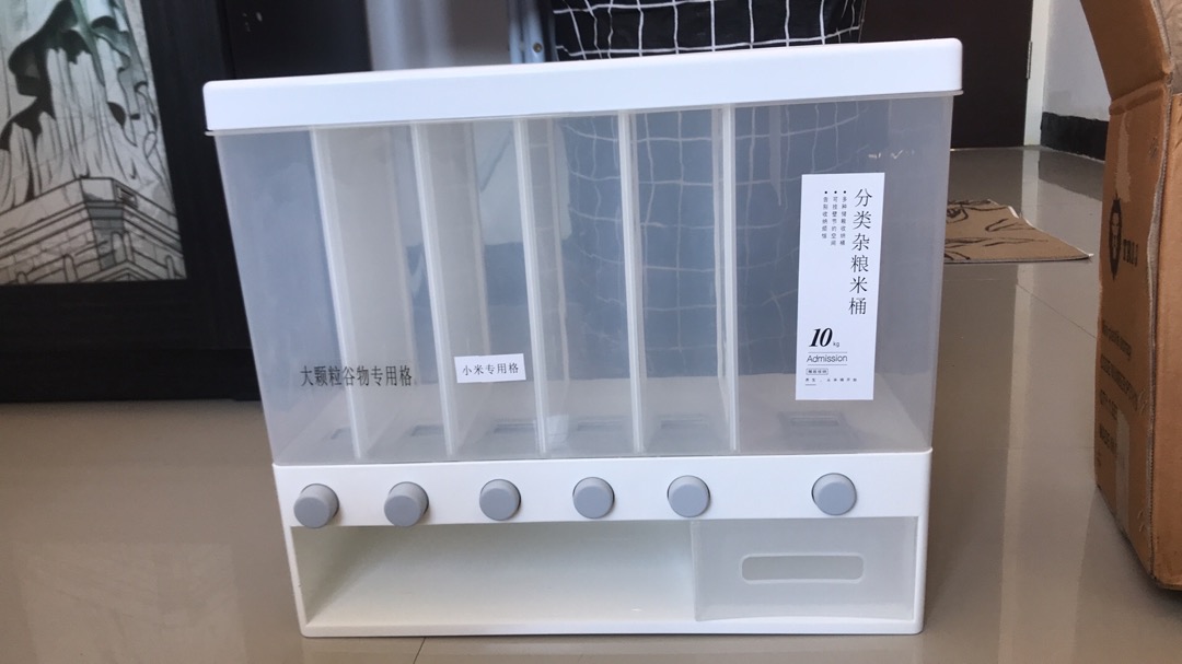 Dispenser 6 Sisi / Ricebox /dispenser Beras Sekat / Sereal /tempat Kacang Biji