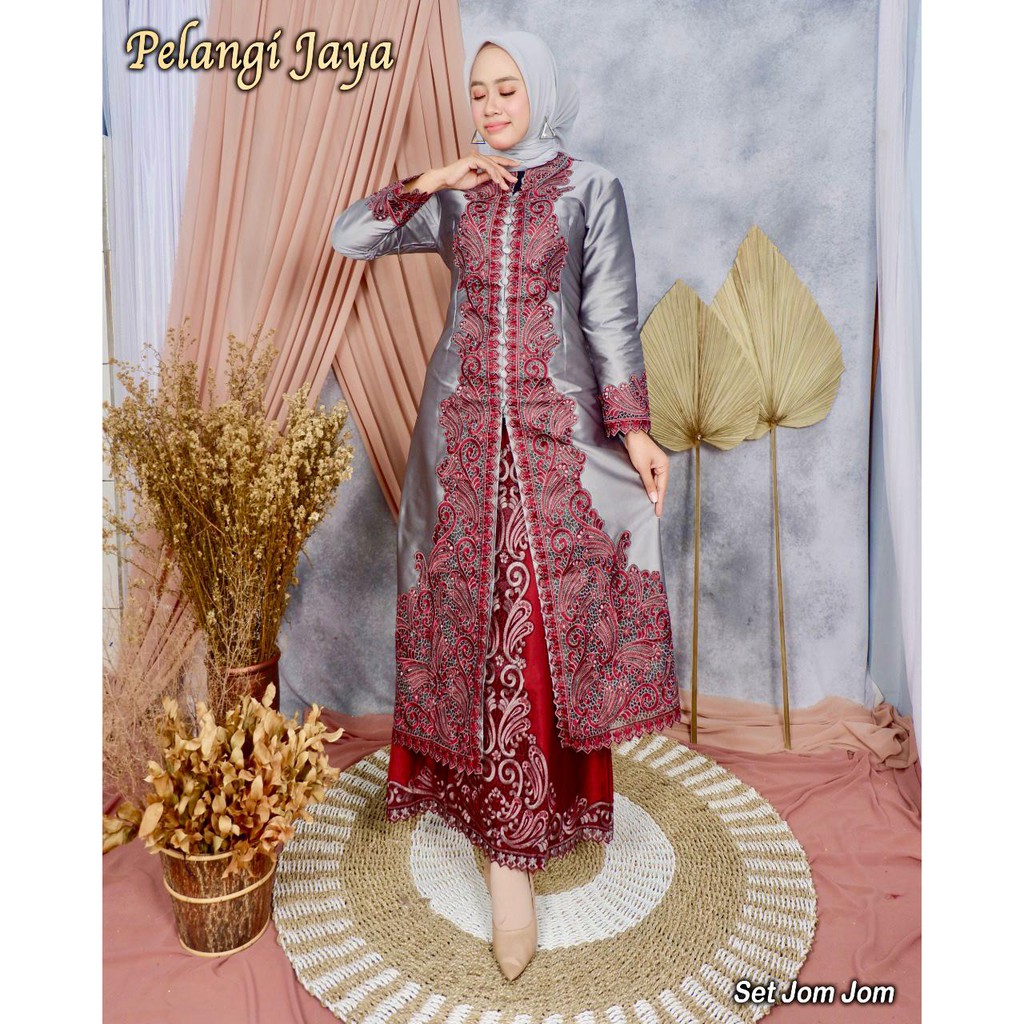 Set Rok Jom Jom / Kebaya Tafetta / Tafeta Kebaya / Taveta / Tafeta Bordir / Baju Kurung / Taffeta