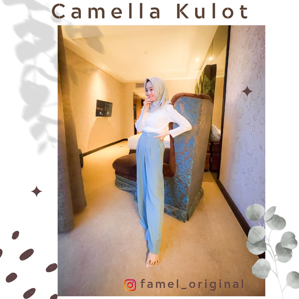 CAMELA BIRU WARDAH/CELANA KULOT LURUS BIRU/CELANA KULOT PANJANG/ BIRU WARDAH