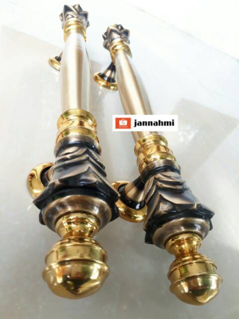 Handle pintu kuningan ukir nanas