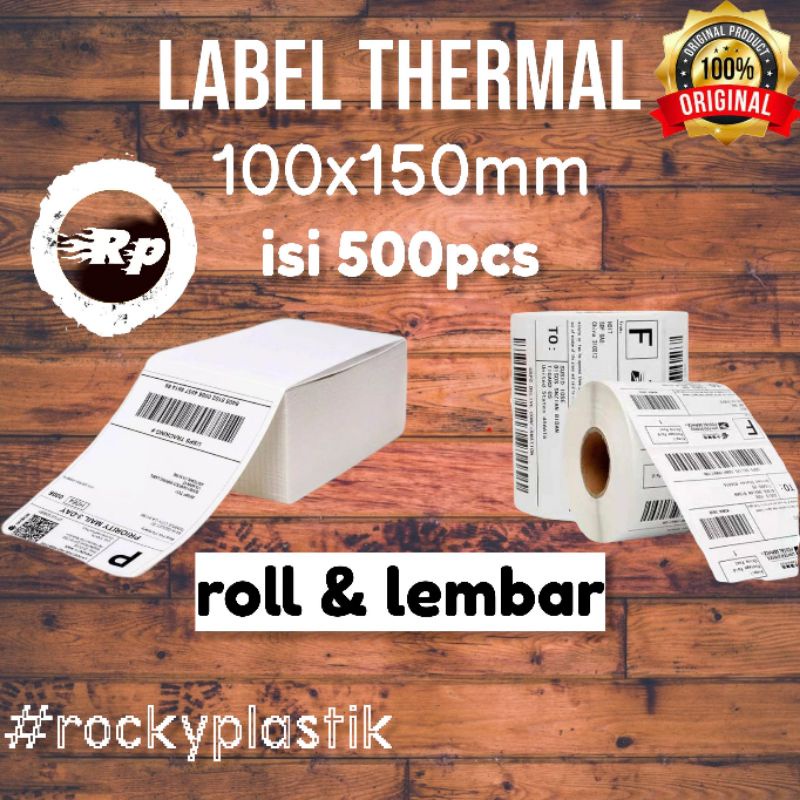 

InJO Kertas Label Sticker Barcode 100x150mm Thermal isi 500pcs 10x15cm label Murah