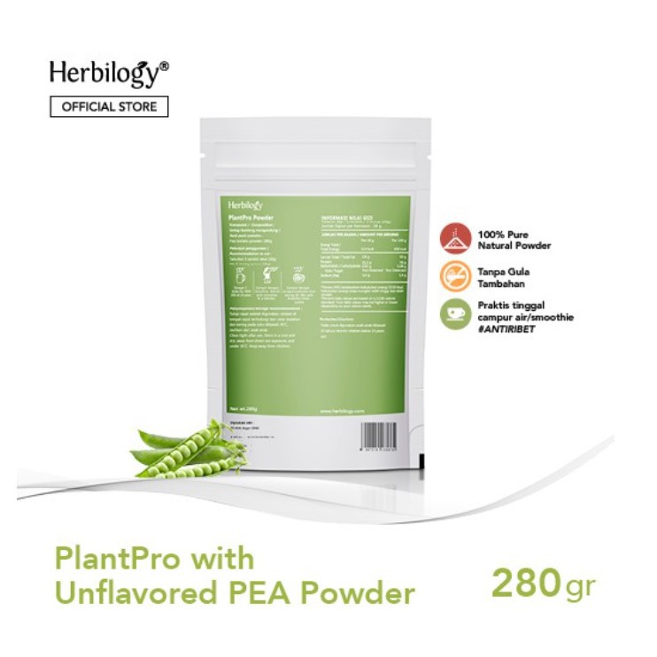Herbilogy PlantPro Powder Unflavored (Plant Protein) 280 gr