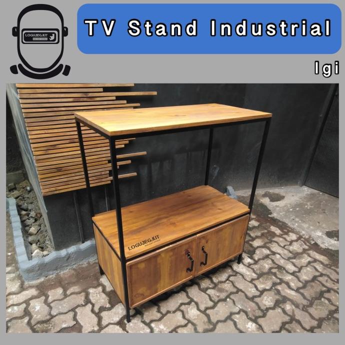 Igi Tv Stand Table / Meja Laci Tv / Rak Kayu Besi Industrial Serbaguna Z0Ezs0M9Gf