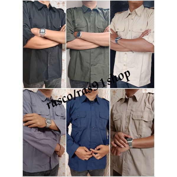 kemeja outdor, kemeja PDL lapangan, kemeja pria PdL lapaangan bahan ripstop