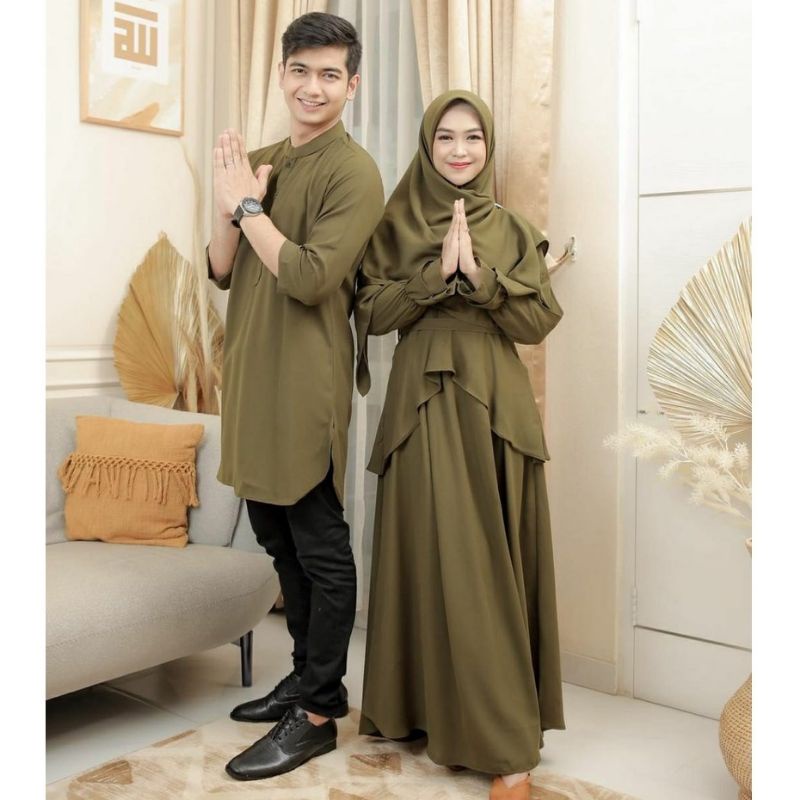 Ria Ricis Ryan TR Couple Baju Pasangan Gamis Syari Muslim Wanita