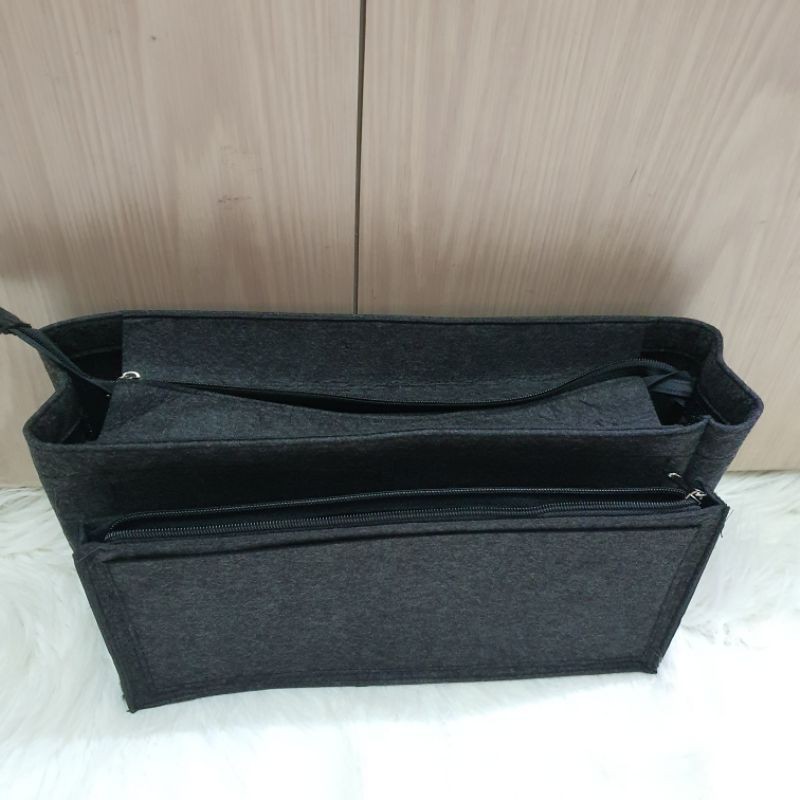 bag organizer for book tote bag - Top zipper Middle Zip / d1or totebook insert bag