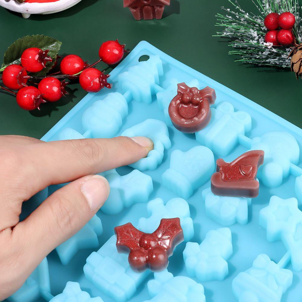 Solighter Ice Cube Tray Handmade Tema Natal Santa Claus Freeze