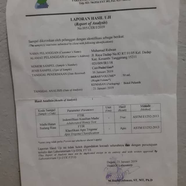 

MADU SIALANG RIAU / MADU HUTAN ASLI 100% 1KG