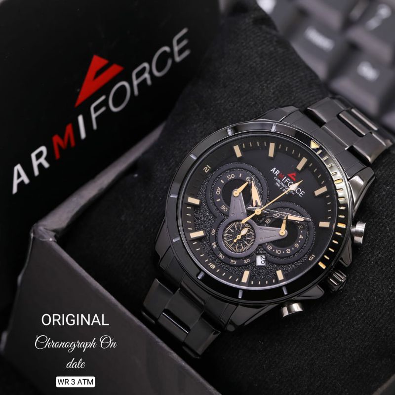 Jam Tangan Armiforce Original Water Resistant Stainliss Steel Anti Karat Pria