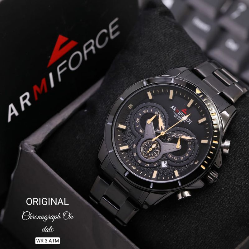 Jam Tangan Armiforce Original Water Resistant 3 ATM Kasual Stainliss Steel Pria