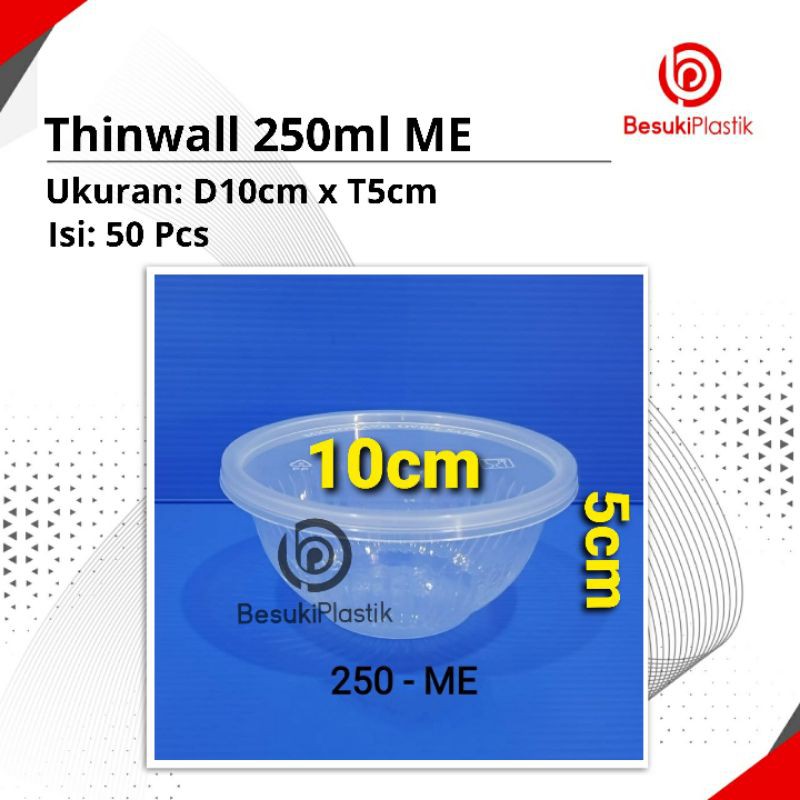 Thinwall 250ml ME / Mangkok Thinwall 250ml / Mangkok Puding 250ml / Mangkok Plastik 250ml