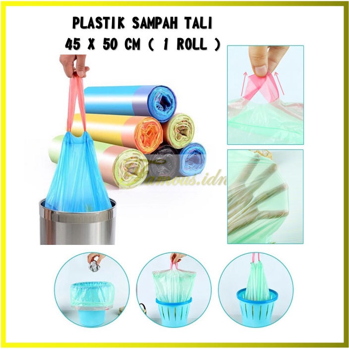 Jual Fms Kantong Plastik Sampah Roll Jumbo Besar Gulung Tali Serut Putih Hitam Tebal 1 Roll Isi 3993