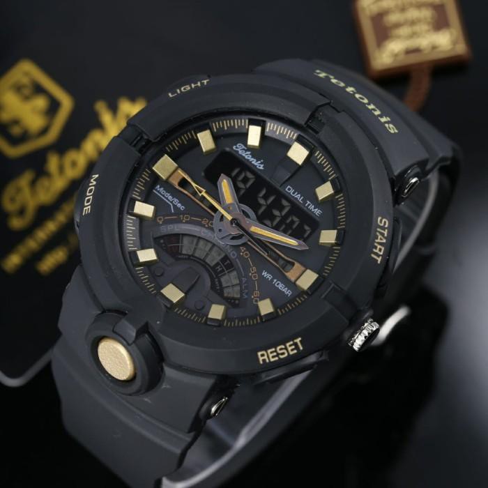 Promo Tetonis 1610 - Jam Tangan Sport Pria - Anti Air - Full Rubber Murah