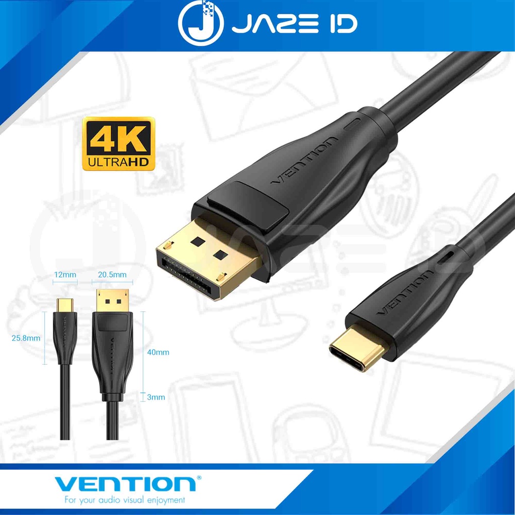 Vention Kabel USB C 3.1 To Displayport Thunderbolt 3 DP 1M 1.5M 3M