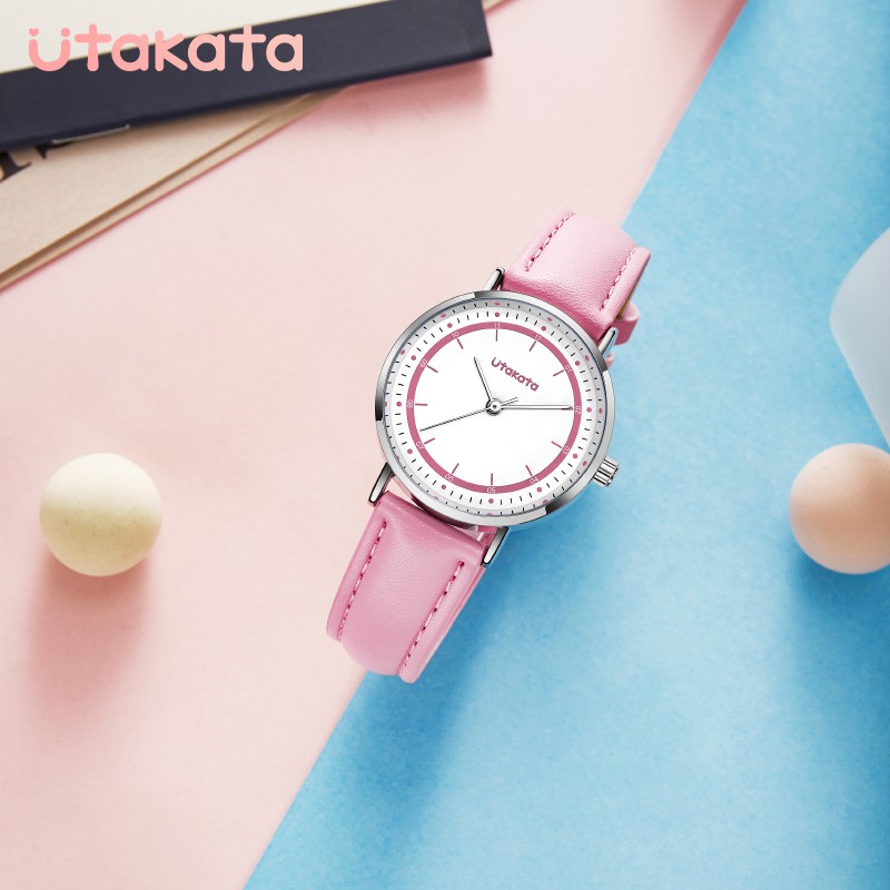 UTAKATA A0005 Jam Tangan Wanita Analog Tali Kulit WATCHKITE WKOS