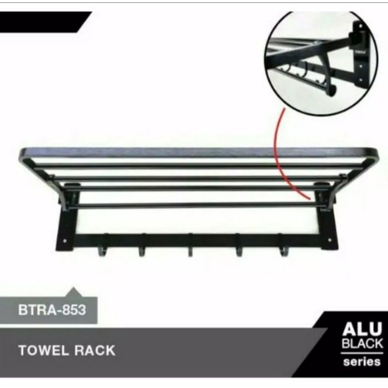 Rak handuk stainless Sus 304 lipat / Gantungan handuk stainless 304