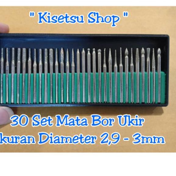Ready Stok 30 SET MATA BOR UKIR / MINI DRILL CARVING TOOLS KAYU, BESI KACA CINCIN PIRING ARKILIK DLL