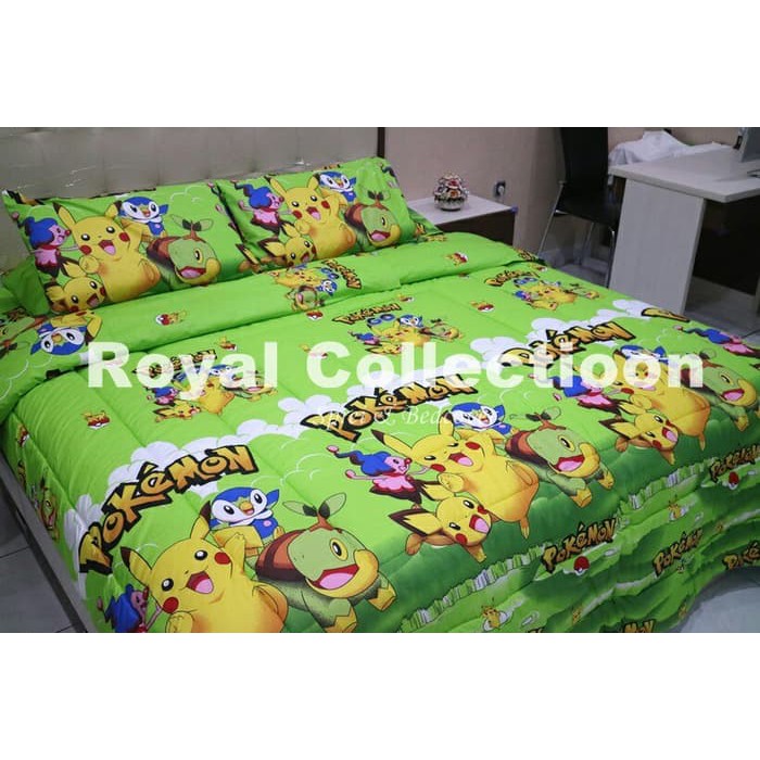 Dijual SPREI POKEMON HIJAU UK 180X200X26 Diskon