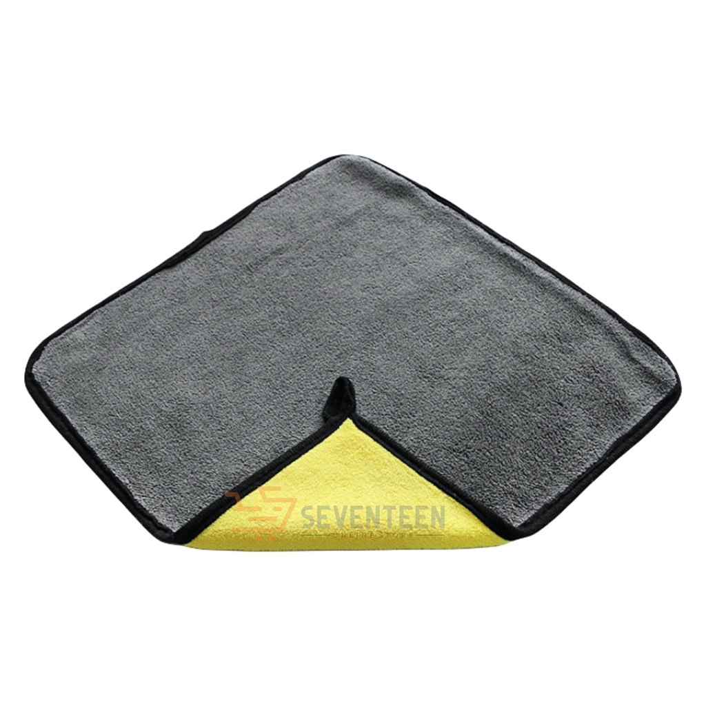 SEVENTEEN KAIN LAP MICROFIBER 400GSM 30X30CM KAIN KUNING LAP MOBIL MOTOR ANTI GORES LECET KAIN LAP HALUS KAIN DAPUR MEJA DAPUR